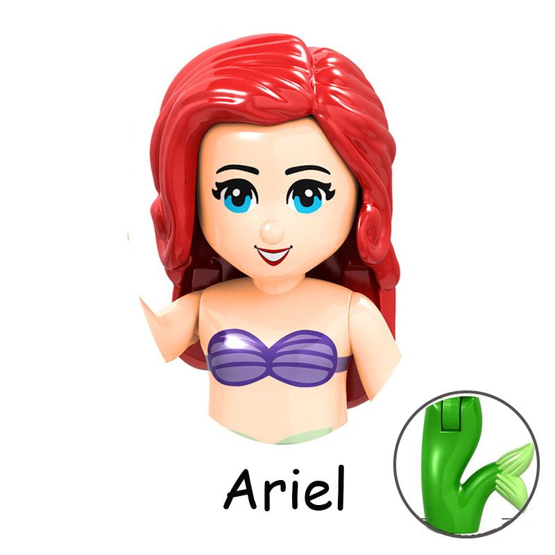 Нетоксичные сказочные принцессы дети Белль Чудовище Золушка Анна Оливия Модель Фигурка Блоки Конструктор Строительные Кирпичики Игрушки Для Детей