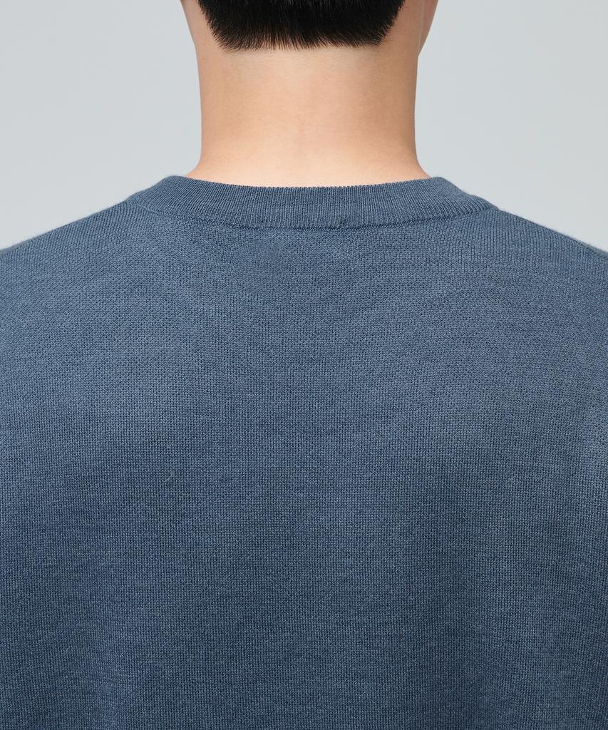 MUSINSA STANDARD Minimal Crew Neck Knit [Midnight Blue]