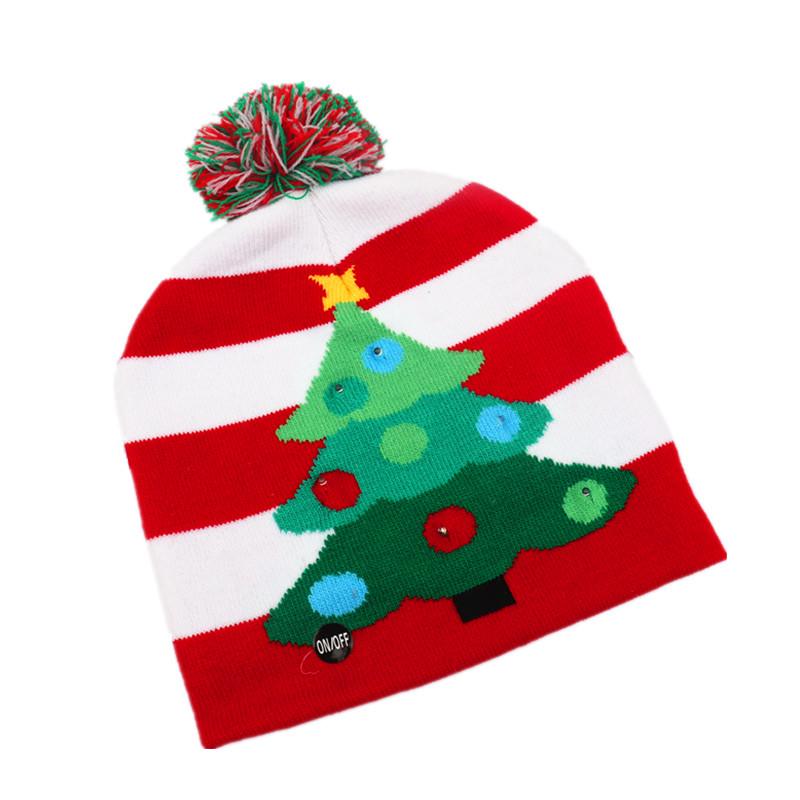 LED Light-Up Knitted Christmas Hat for Adults & Kids - Festive Party Accessory