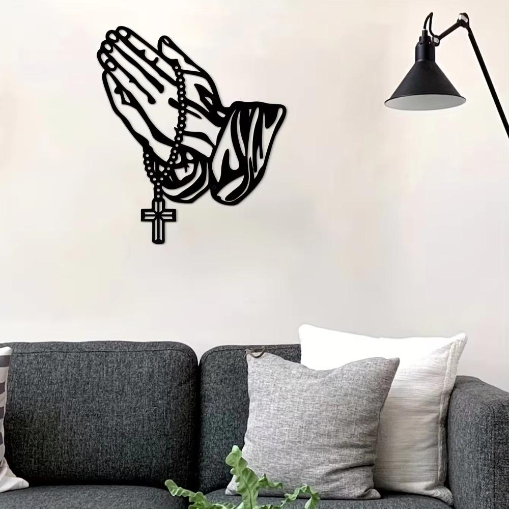 Молитвенное настенное искусство из металла - настенный декор, вдохновленный верой, крест. Идеальное украшение интерьера для спальни, гостиной и офиса