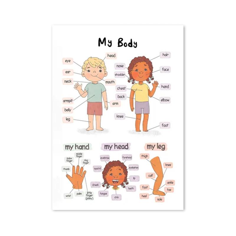 Seasons Shapes Colors Alphabet Educational Wall Art Canvas Painting Posters and Prints Wall Pictures for Kids Room Home Decor