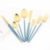 Fork Spoon Knife Chopsticks Cutlery Set Blue Gold 304 Stainless Steel Set Teaspoon Silverware Dinner Dinnerware Set Dropshipping