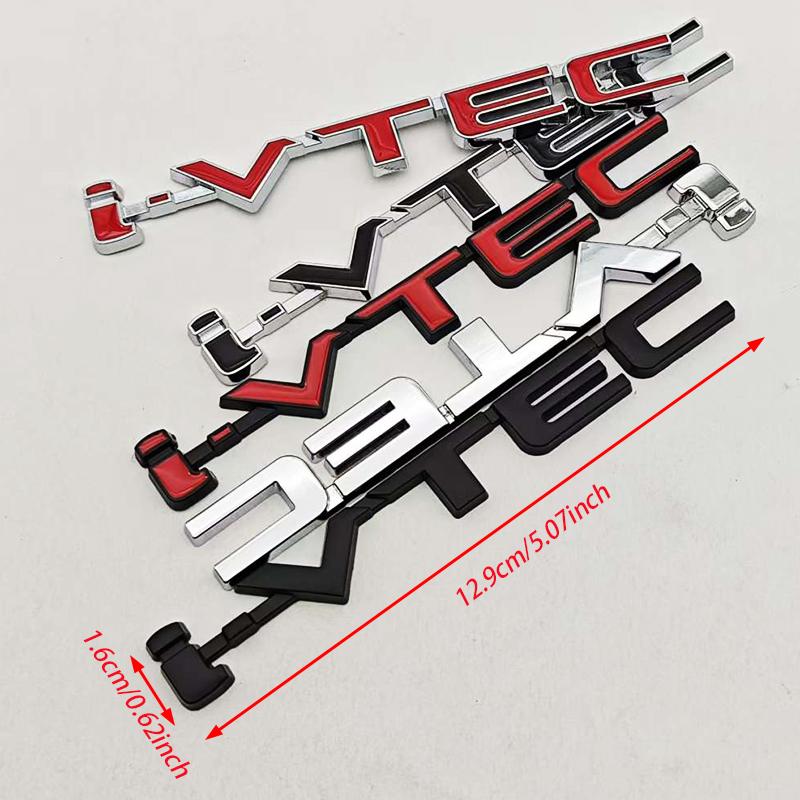 QLN2 Car Accessories Styling Logo i-VTEC Badge Metal Fender Side Emblem Decals For Honda Civic Si Type R Accord CRV Acura TSX RSX Fit