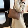 Trendy Black White Brown Khaki Pu Tote Bag For College Students And Everyday Use