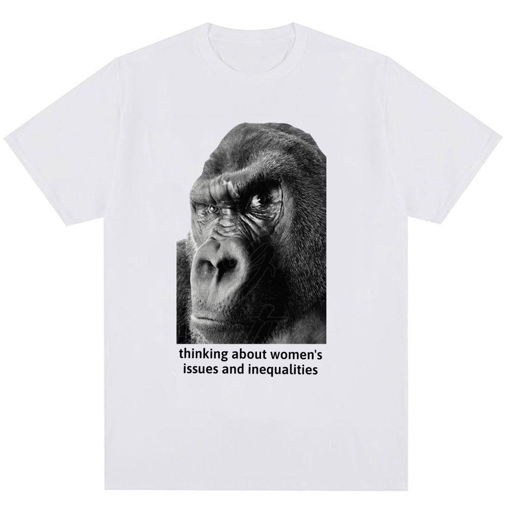 Feminism Gorilla Funny Meme Graphic Tshirt Men Women Humor Fashion Summer T-shirt Oversized Cotton Casual Vintage T Shirts Gifts