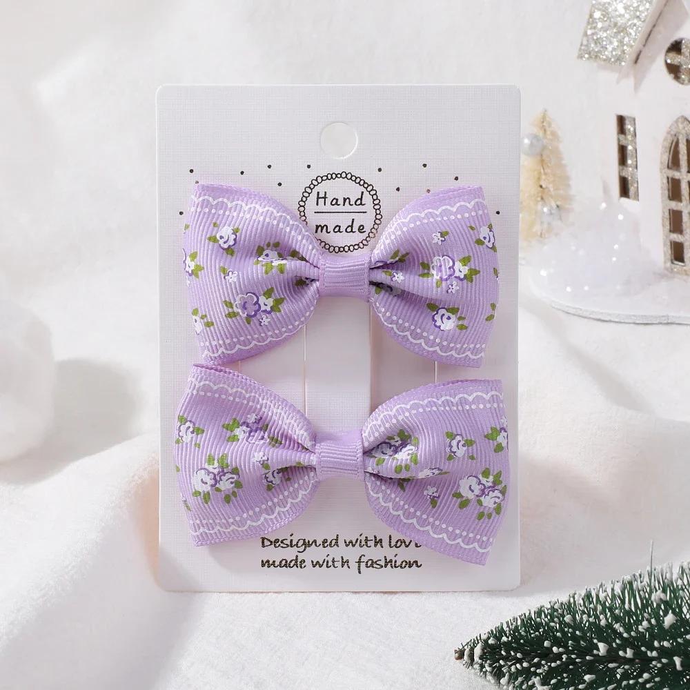 2 шт./компл. Однотонные нейлоновые детские бантики Заколки для волос для маленьких девочек Ручной работы Бантик Заколка-автомат Фотографические аксессуары для волос