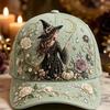 New Dark Pumpkin Big Brim Ghost 3D Printed Hat Vintage Gothic Halloween Baseball Cap