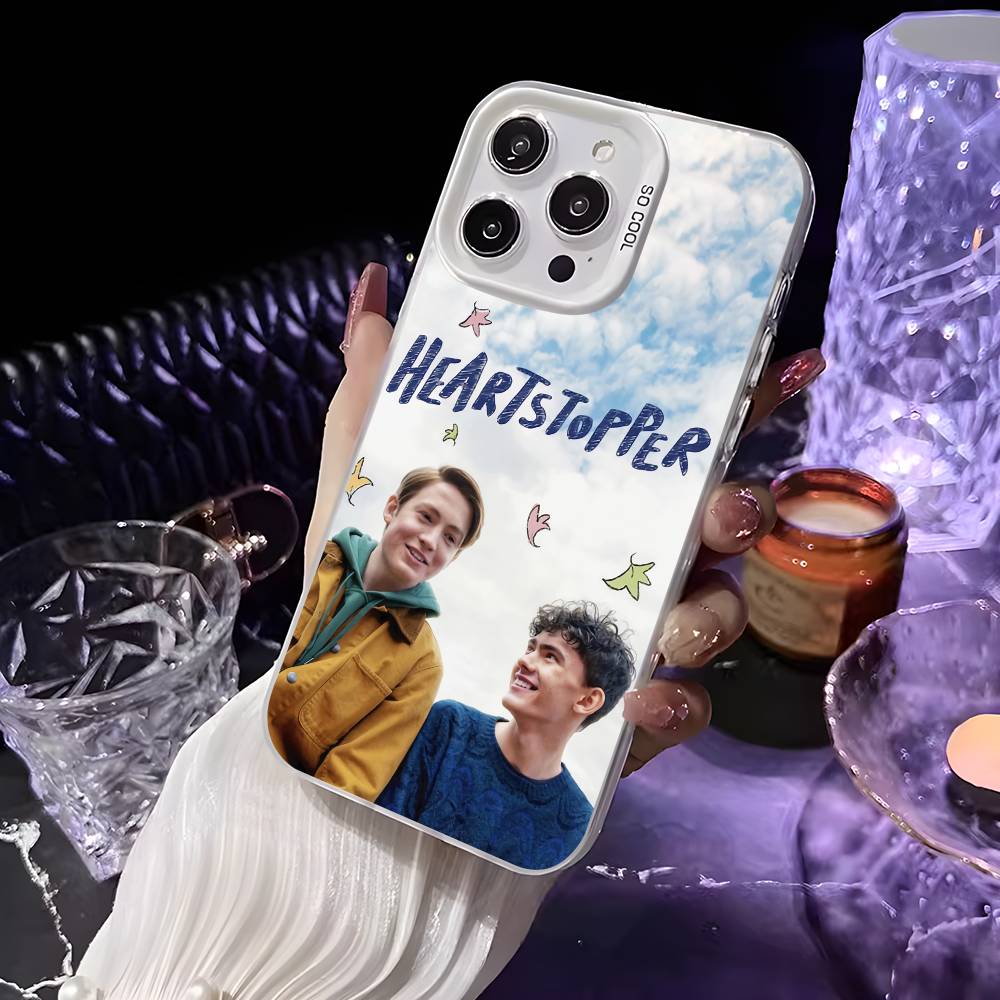 Gay TV H-Heartstopper Phone Case For iPhone 16 15 14 13 12 11 Pro Max White Matte Laser Metallic Aurora Funda