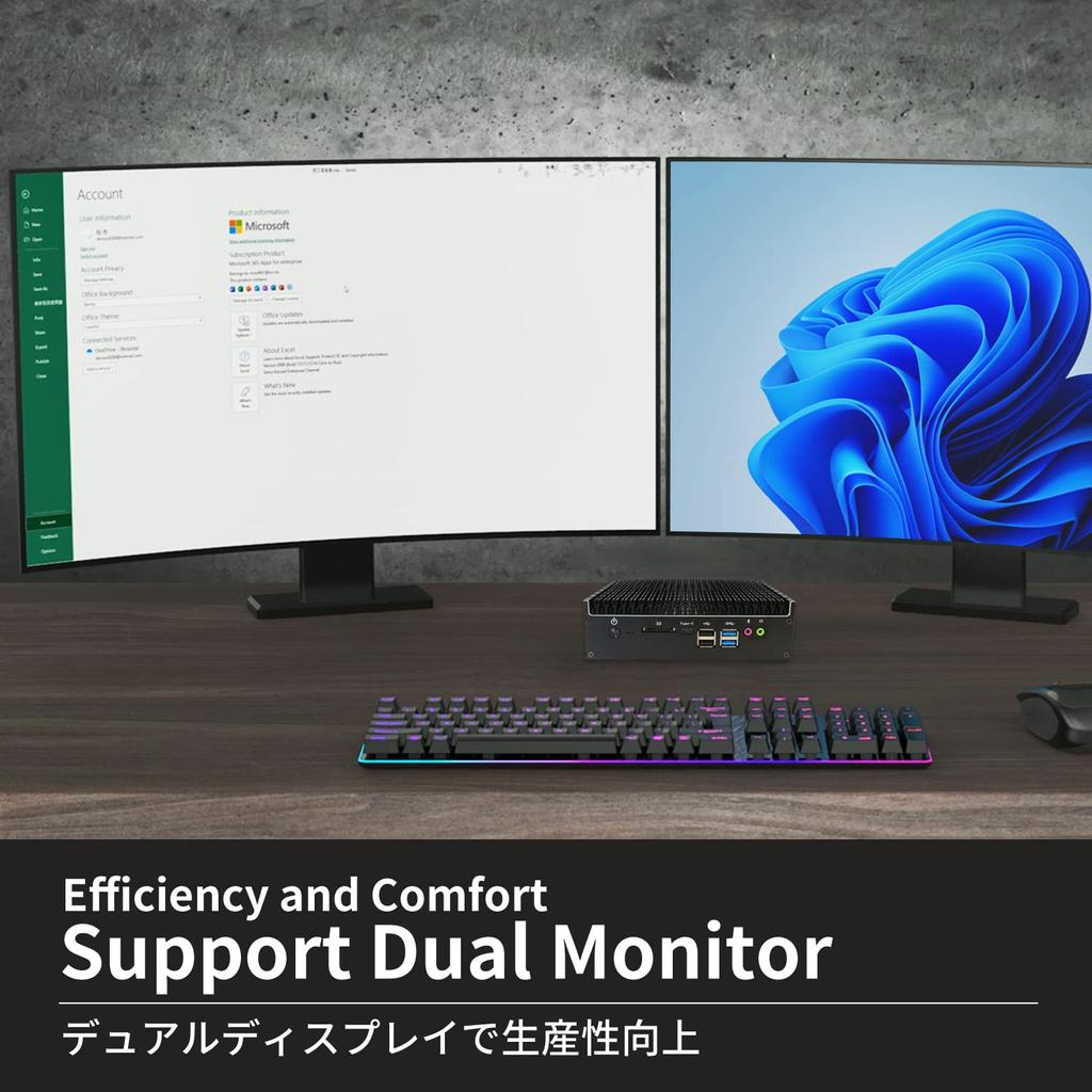 Skynew Fanless Mini PC Silent 16GB 512GB with Windows 11 Generation 6E 10th Generation Power Automatic Startup When Powered WOL PXE Boot RTC
