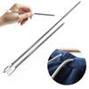 2pcs Metal Elastic Cord Threader Large Hole Threading Needle Sewing Needles Rope Threader  Household