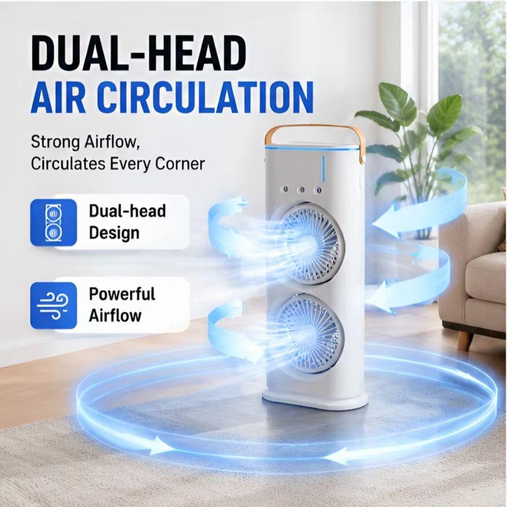 3 In 1 Air Conditioner Portable Humidifier Household LED Night Light Home
