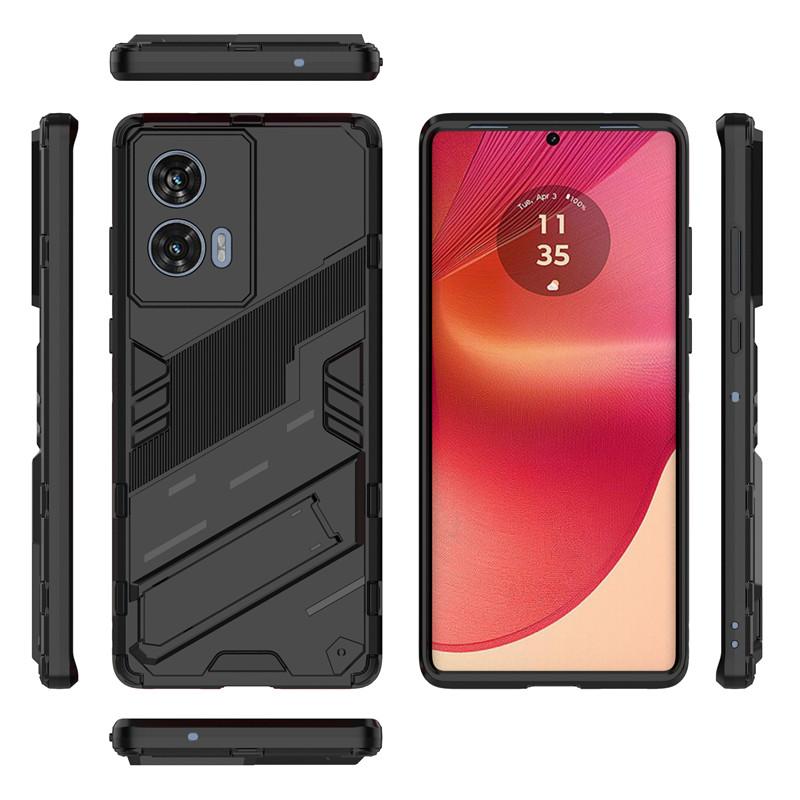 Чехол для Motorola Edge 50 Fusion Чехол для Motorola Edge 50 Fusion Чехол 6,7 дюйма в стиле панк, противоударный, жесткий резиновый кронштейн, бампер