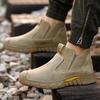Welding Work Safety Boots Men Steel Toe Boots Anti Scald Welder Shoes Safety Suede Winter Protective Boots Indestructible Shoes