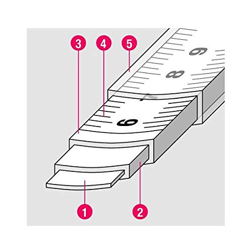 BMI 13mm X 3m Tape-Lock Tape Measure with 4 Functions: Vertical Measurement, Radius Drawing, and Inner Measurement
