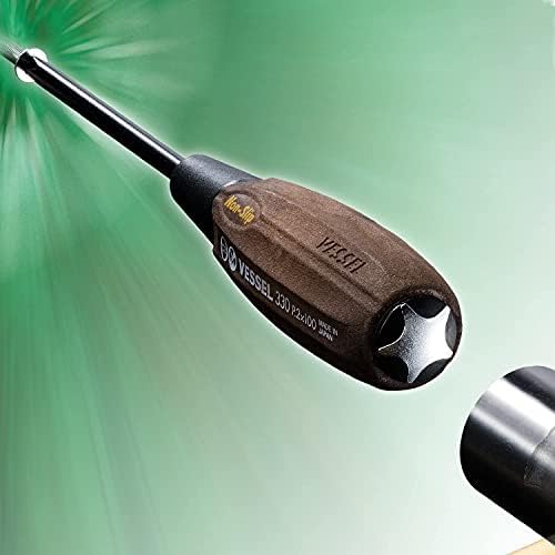 [VESSEL] Woody Through-Tang Screwdriver Non-Slip Grip +2 x 100 B-330