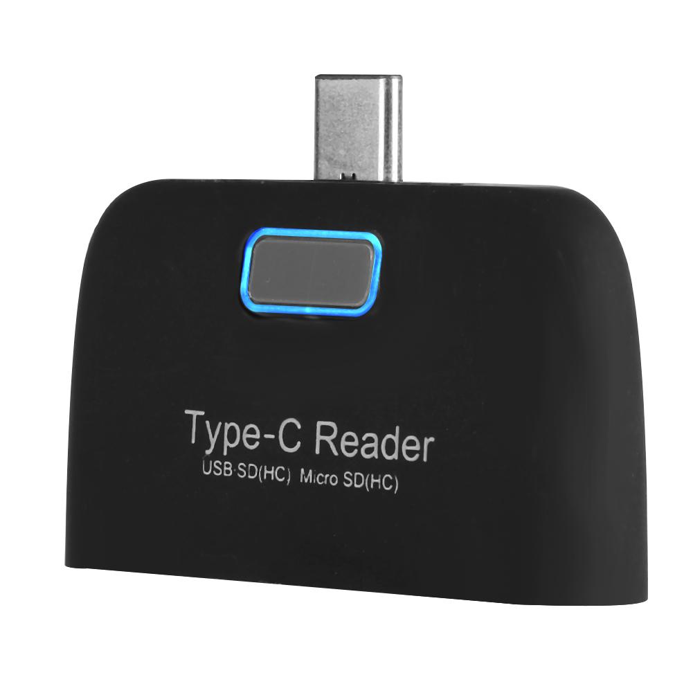 Адаптер-концентратор USB OTG из алюминиевого сплава Type C для чтения карт памяти TF для Macbook, телефона, планшета