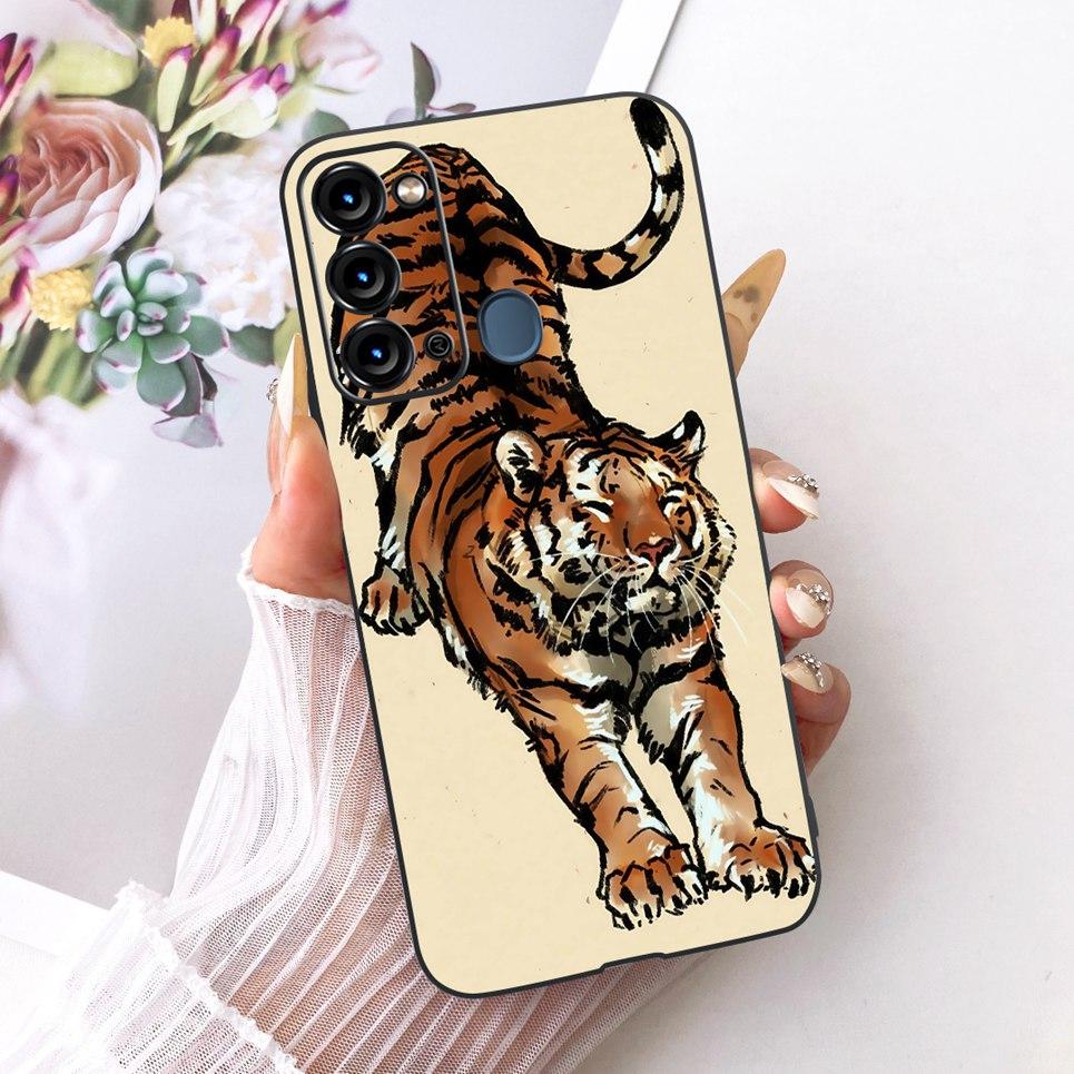 Soft Clear Silicone Casing For Itel Vision 3 Turbo Phone Case Vision 2S Cover Cartoon Cat Dragon Flower Butterfly Pattern Coque
