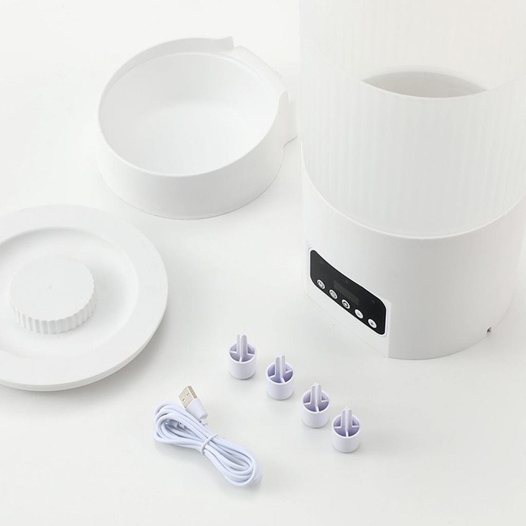 Automatic Feeder: Timed Dry Food Feeder, Programmable Feeding Schedule, Automatic Pet Food Dispenser With Power Supply, 1-4 Meals Per Day For Cats