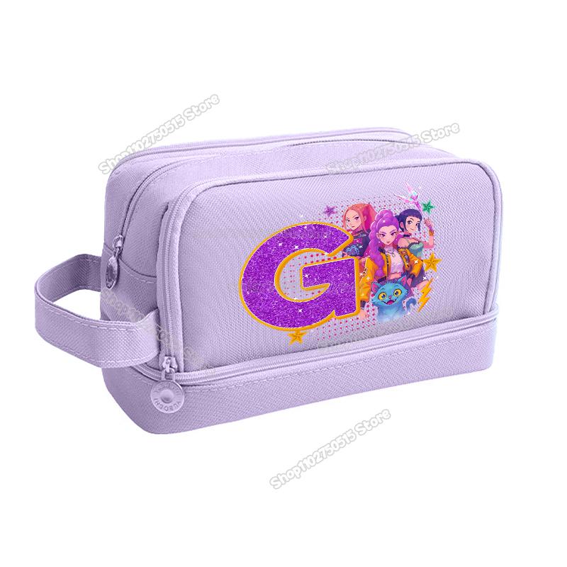 Kpop Demon Hunters Letter A-Z Pencil Bag Rumi Mira Zoey Girl Student Pencil Case High-capacity Stationery Pouch School Supplies