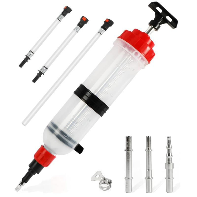 1.5 Liters Manual Oil Transfer Pump Fluid Syringe Pump with 3 Extension Tubes Syringe for Extracting Engine Oil Brake Fluid