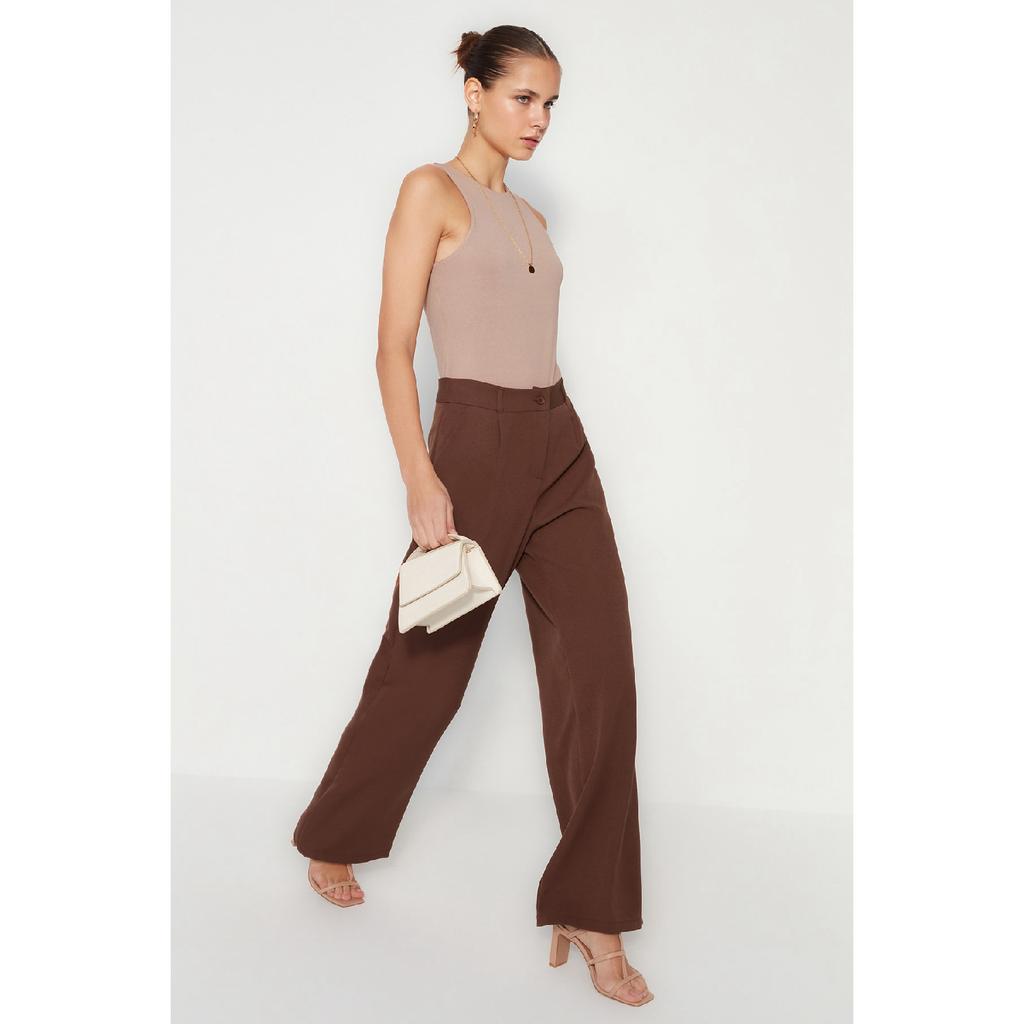 Black Wide Leg Woven Trousers Twoaw21pl0076