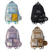 Splicing Blocking Color School Bag Large Capacity Backpack Cartoon Gift Students