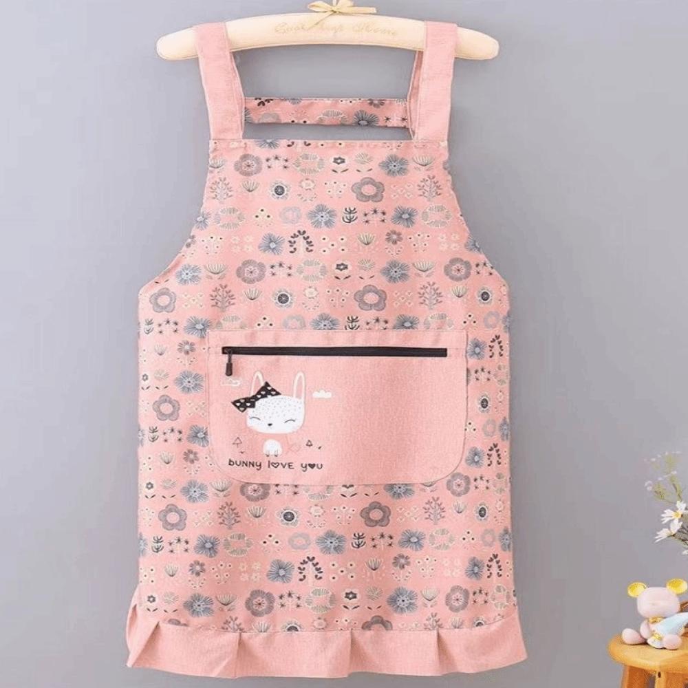 New Breathable Flower Kitchen Apron Cotton Korean Style Cooking Smock Wear-resistant Chef Apron for Women Girl
