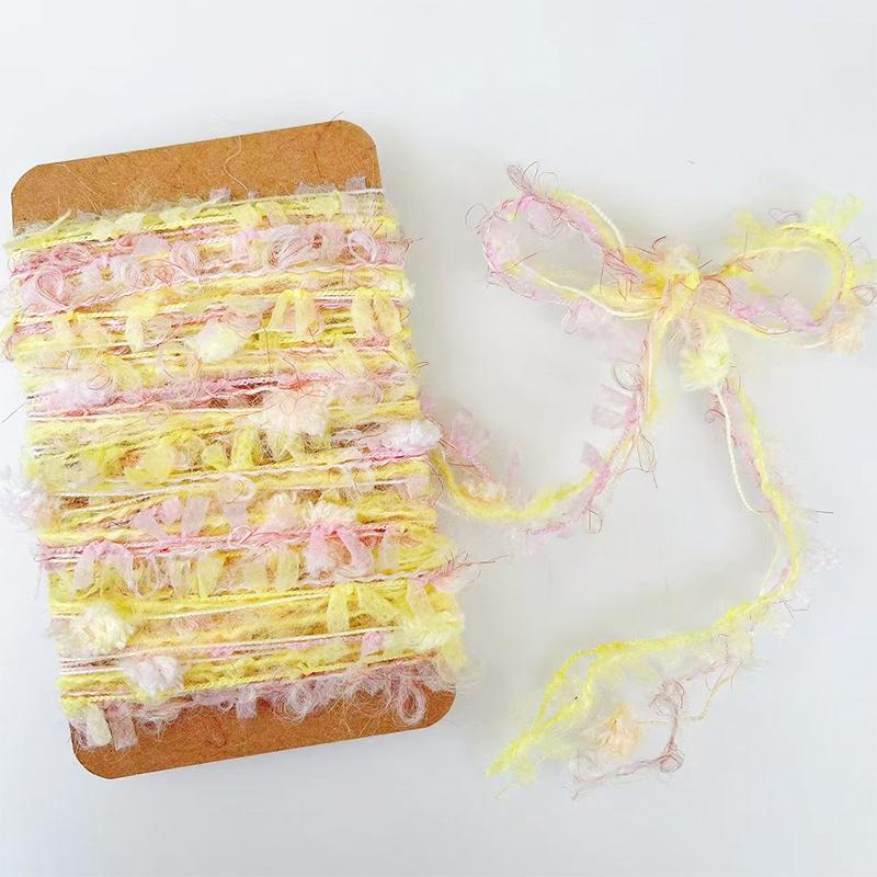 2 М Раскрашенные вручную резинки для волос из пряжи Полиэстеровая пряжа Сделай сам Рождественские поделки Бохо-шик Рождественские наборы для рукоделия
