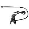 LED Adjustable Clip Reading Light Cold Warm Brightness Light Black Single Tube USB Powered