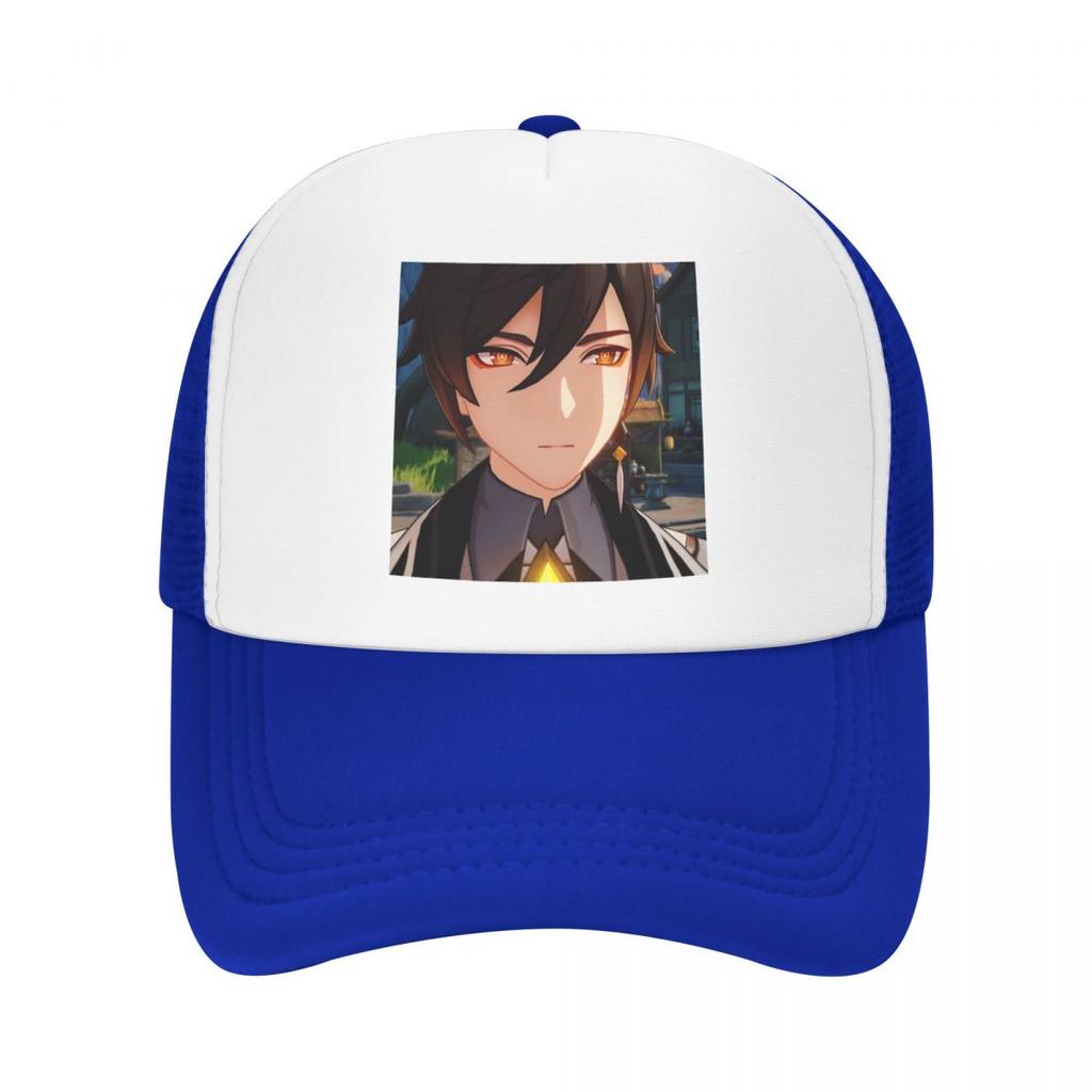 Zhongli Genshin Impact Бейсболка WoUnisex Унисекс Дышащая аниме-игровая шляпа дальнобойщика Уличная одежда Snapback Кепки летние шапки