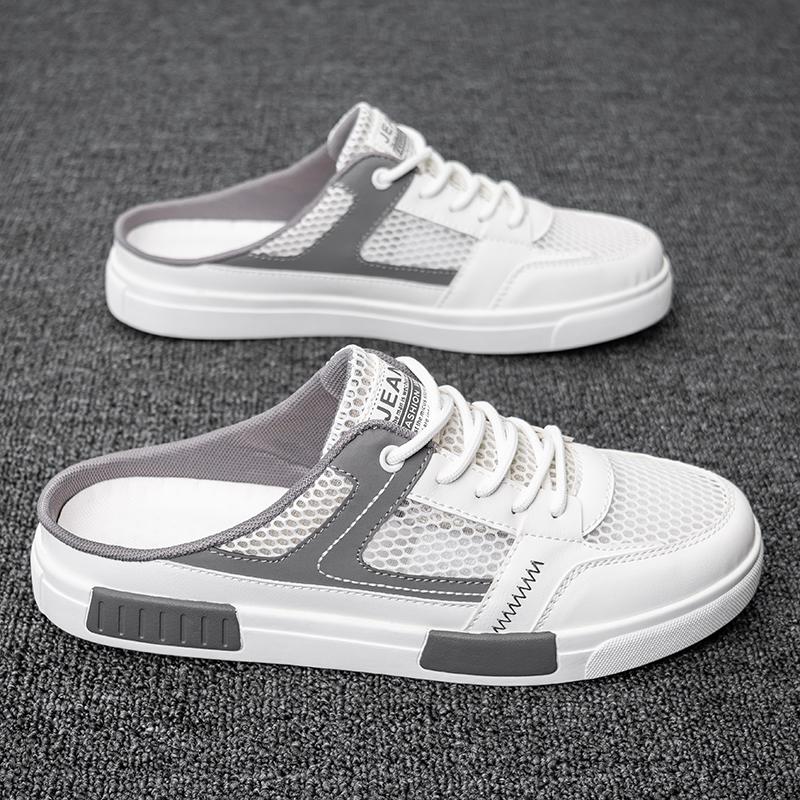 Мужские кроссовки, летние сетчатые дышащие парусиновые туфли, кроссовки, мужские сетчатые лоферы без шнуровки, мужская повседневная прогулочная обувь