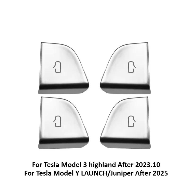 For Tesla Model Y Juniper Model 3 Highland Door Key Protection Patch Silver Car Accessories Door Opening Button Protect Cover