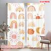 2pcs,2D Plane Printing Minimalist Curtains Whimsical Patterns Durable Polyester (without Rod) All Seasons Use for Season Home