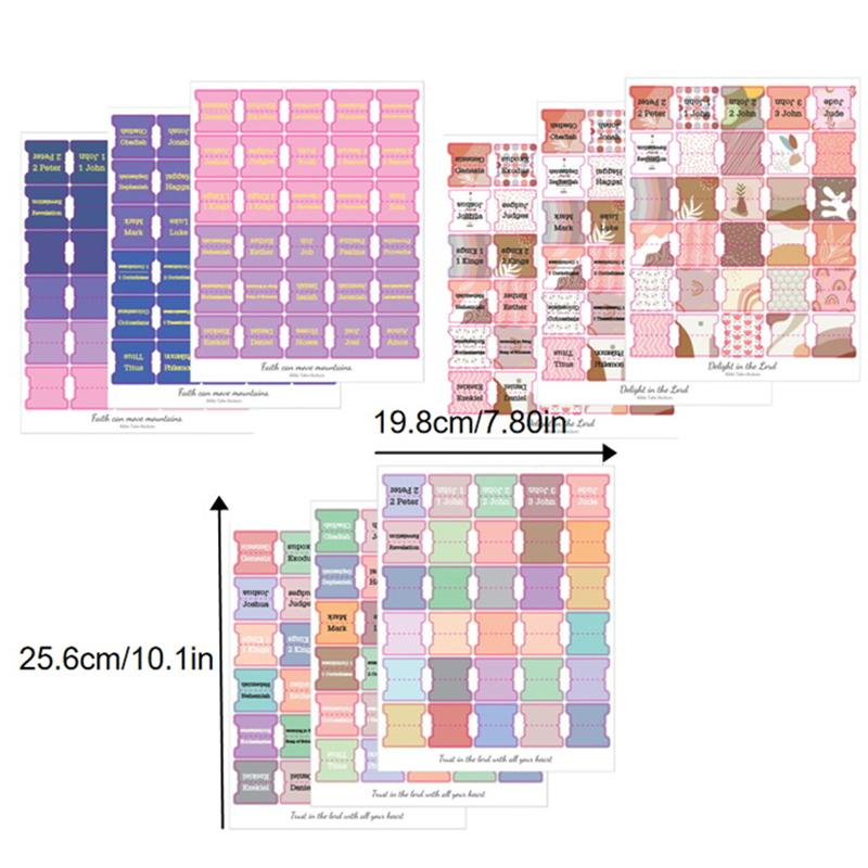 3 листа(90pcs) Библейские вкладки крупным шрифтом и легко читаемые принадлежности для ведения библейского дневника самоклеящиеся индексные наклейки канцелярские товары
