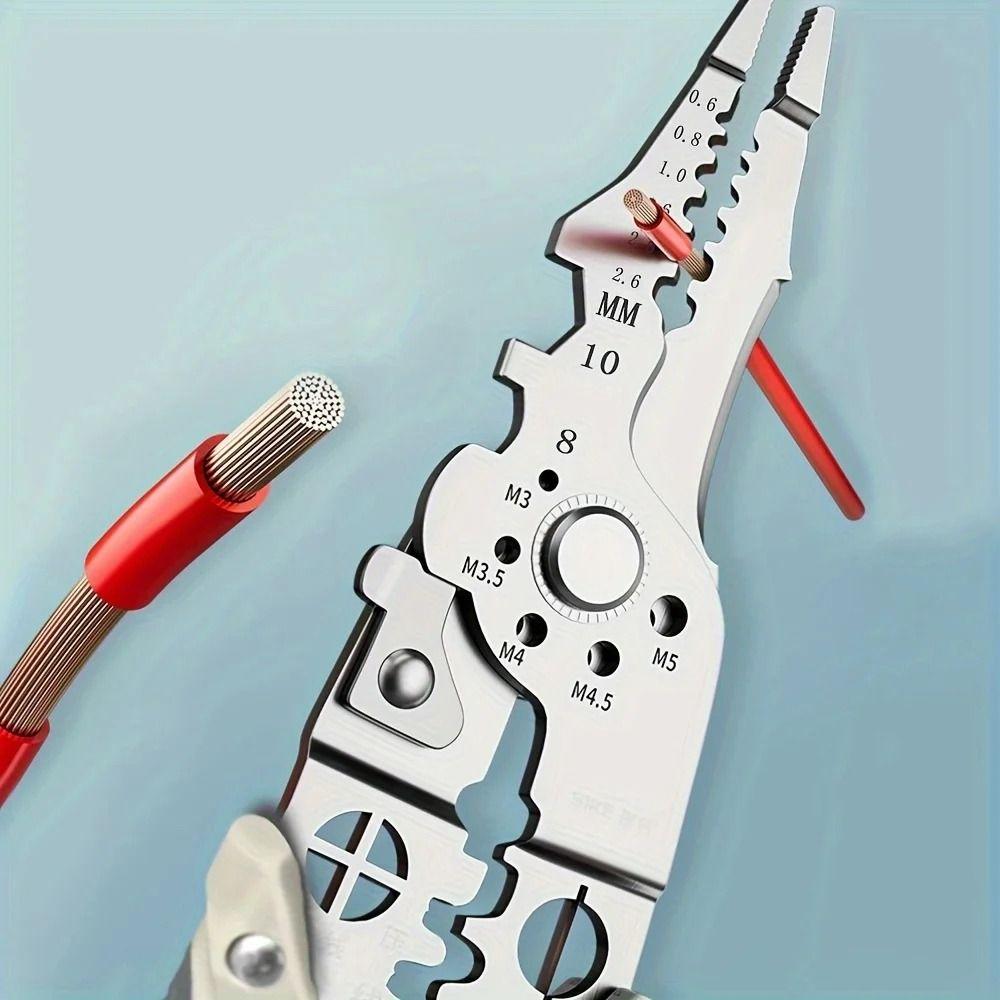 1Pcs Adjustable Wire Stripper Foldable Cable Cutting Nippers Stripping Tool  Electrician Pliers