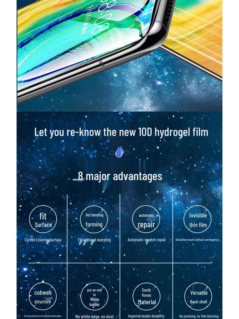 Huawei Mate30 Pro/M40/P series Hydrogel Tempered Film for Curved Screen