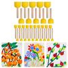 30Pcs Sponge Brush Reusable Round Painting Sponge Brushes with Wooden Handle Durable Painting Tool for Kids Arts
