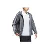 Adidas Куртка с тремя полосками и капюшоном на молнии, мужские куртки, серые JF3955