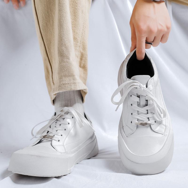 Маленькие белые туфли мужские толстые подошвы усилены и старые модели пары, те же пригородные туфли дерби, туфли с большой головой 66642-J