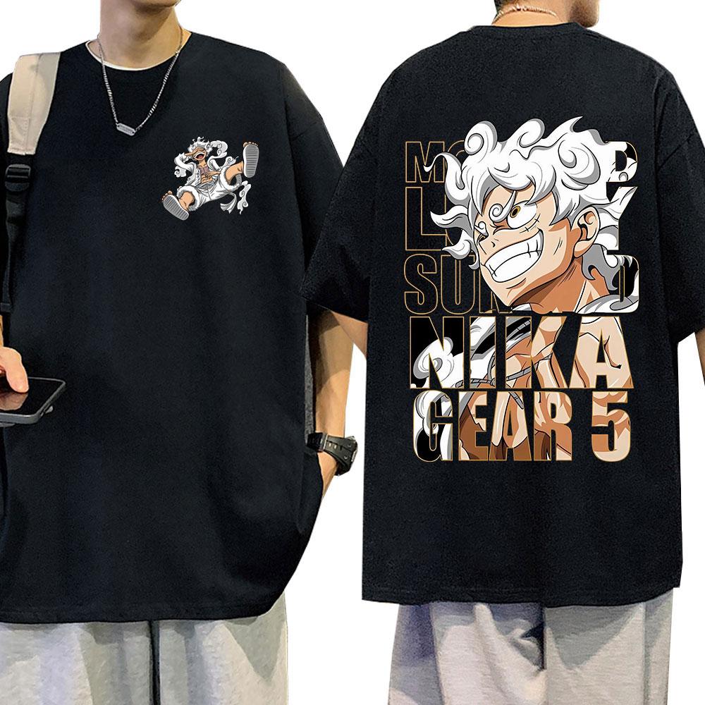 One Piece Japanese Anime Print Cotton Tshirt Luffy Zoro Unisex Unisex Casual Short Sleeve Tee Luffy Tshirt Casual Streetwear Tops