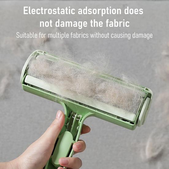 Многоразовый ролик для сбора шерсти животных, липкий очиститель с съемным контейнером, мягкая вращающаяся головка, не повреждающая ткань, щетка для ворса
