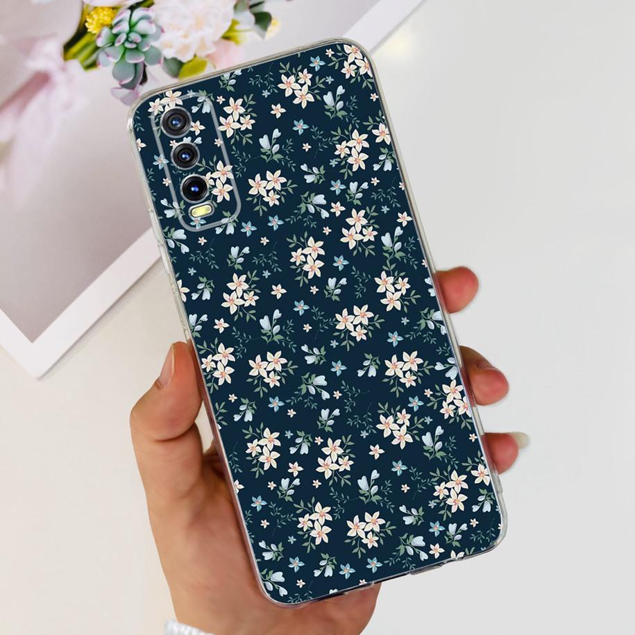Для Vivo Y11s Y12s Чехол V2028 V2026 V2033 Популярный Цветок Прозрачная Силиконовая Задняя Крышка Для Vivo Y20 Y20i Y20s V2029 V2027 V2032 Funda