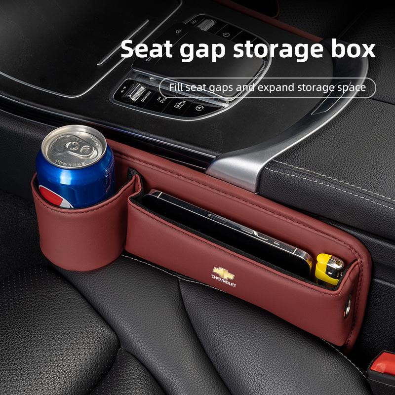 High-quality Leather Car Seat Gap Storage Box Cup Holder Auto Interiors For Chevrolet Equinox Tahoe Trailblazer  Impala Sonic