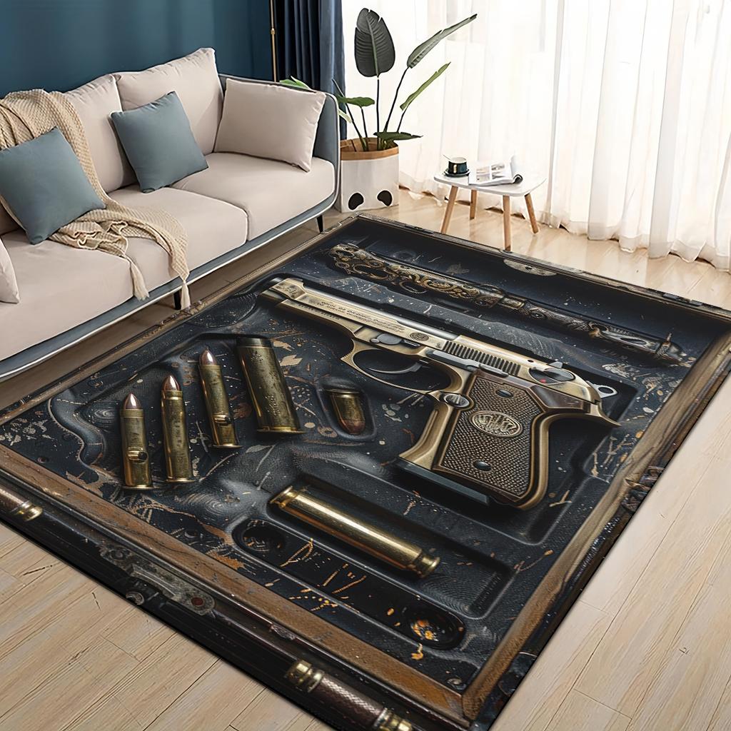 Стиль Милитари Стрелять Оружие Арсенал Горячее Оружие Ковер для Гостиной Спальни Дома Декорация Дивана, Детский Напольный Коврик