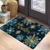 Holiday Themed Rectangle Rug Christmas Greetings Winter Snowflakes Ornament Patterns Perfect for Home Entrance Decor