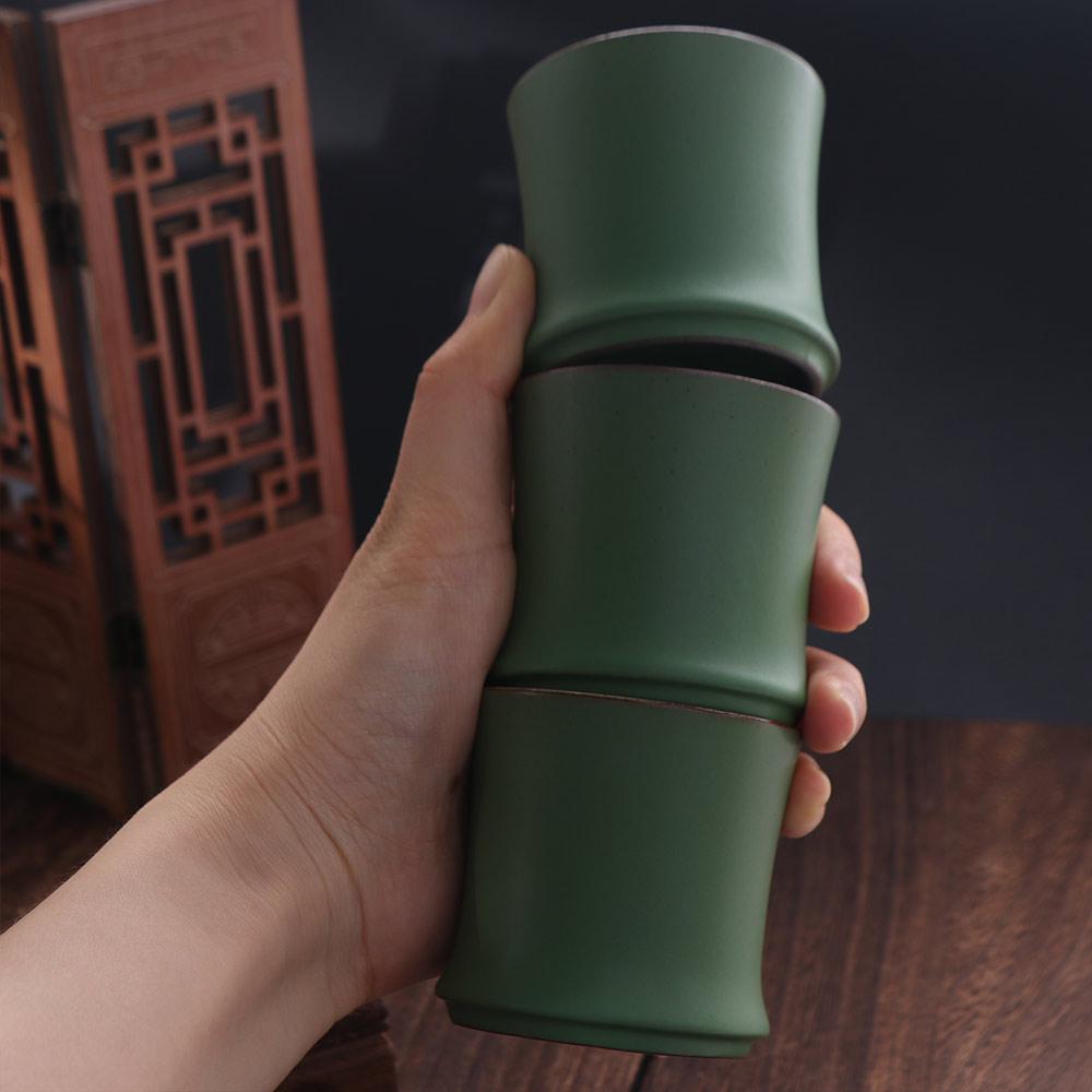 3pcs Simulation Bamboo Joint Tea Cup 90 Ml Teaware Mugs Creative Kung Fu Tea Cup  Tea Room
