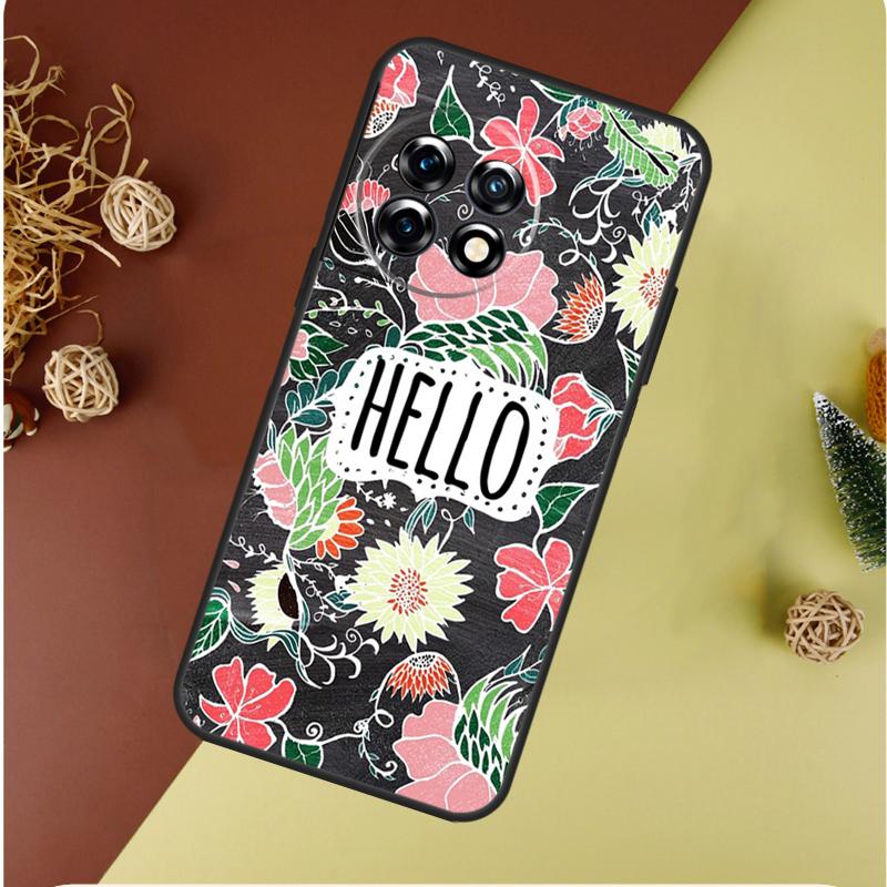 Hello Summer Flowers For OnePlus Nord CE 4 3 2 Lite N20 N30 9 10 Pro 8T 9RT 10T 10R 13R 12R 11 12 13 Phone Case