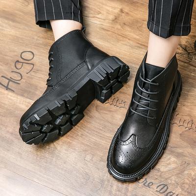 Новые осенне-зимние ретро-кожаные ботинки челси для мужчин, туфли на платформе, мужские повседневные ботильоны, мотоциклетные ботинки на низком каблуке