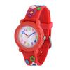 Детские мультяшные кварцевые часы: 3D ремешок, Круглый корпус, Водонепроницаемый, Простой дизайн