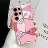 Розовый текстурированный металлический стеклянный чехол для телефона, подходит для Samsung Galaxy S26 S25 S24 S23 S22 S21 S20 FE/Ultra/Plus, противоударный